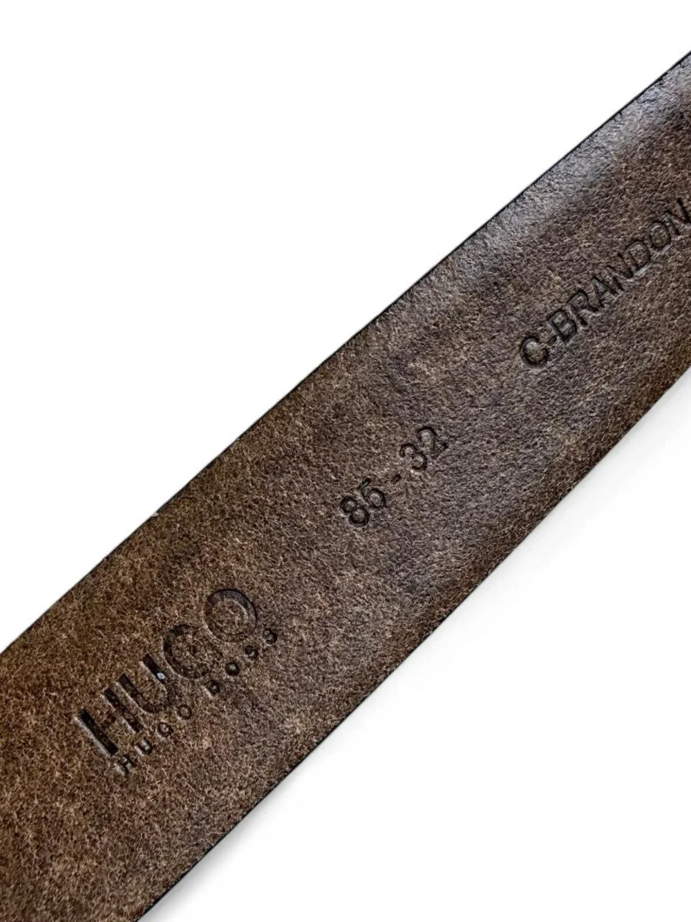 HUGO Hugo Boss Brown Leather Belt 85 32 Made in Italy